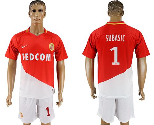 Monaco #1 Subasic Home Soccer Club Jersey
